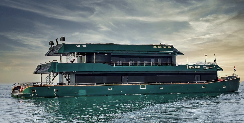 Royal Rave yacht on the water